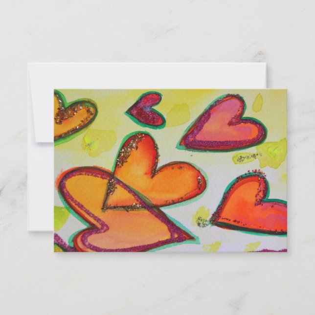 Laugh Hearts Flying Small Invitation ou Invitation (Devant)