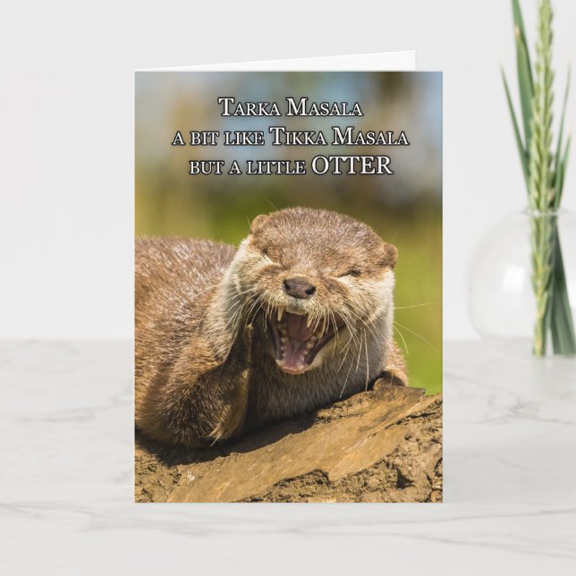 Laugher Otter Fun Anniversaire Carte de voeux Humo (Devant)