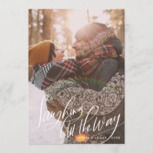 Laughing All Way Script Carte photo de Noël