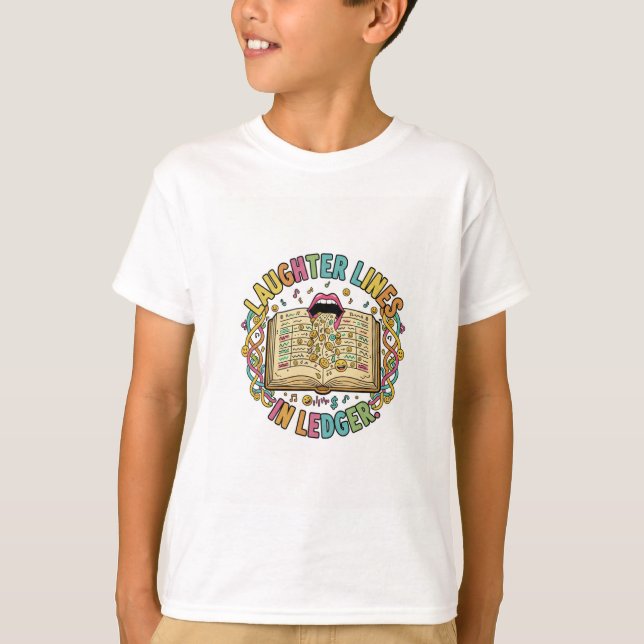 Laughter Lines in Ledger – Smart Humor T-Shirt (Devant)