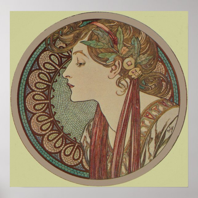 Laurel by Alphonse Mucha Art Nouveau Poster (Devant)