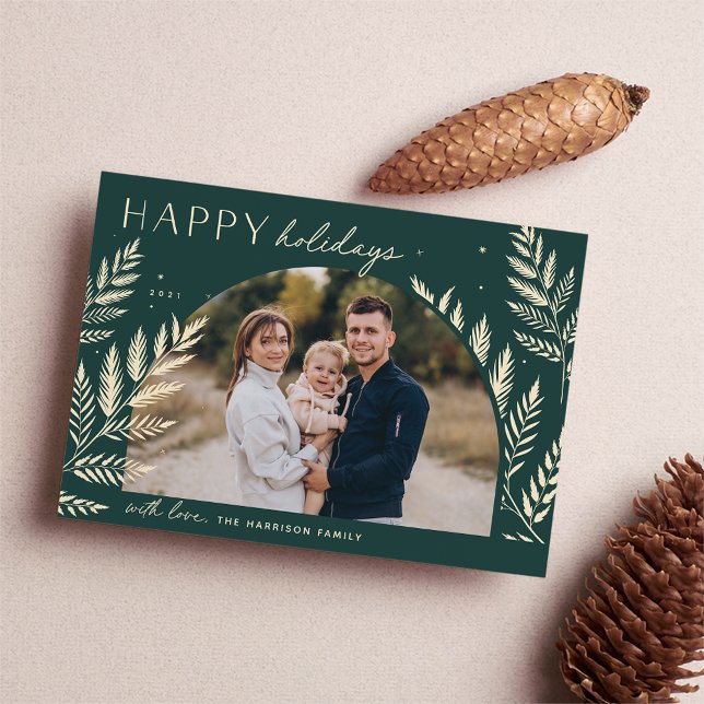 Laurel d'hiver | Joyeux Carte photo de vacances (Créateur téléchargé)