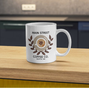 Laurel et tasse de café Petite entreprise