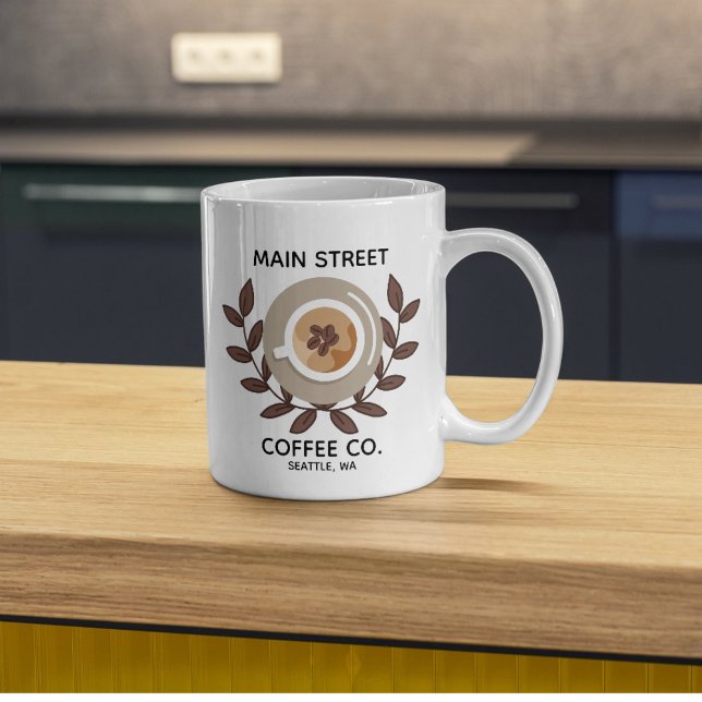 Laurel et tasse de café Petite entreprise (Créateur téléchargé)