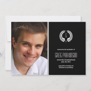 Laurel Monogramme Faire-part de graduation