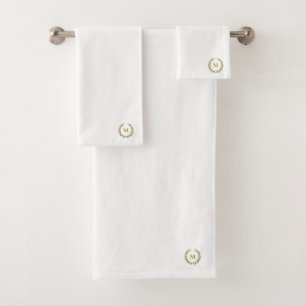 Laurel Wreath Gold Monogramme blanc personnalisé