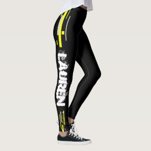 Lauren Ajoutez Votre Nom Leggings D'Art Abstrait