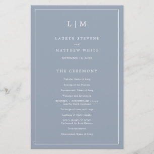 Lauren Dusty Blue Monogram Mariage élégant
