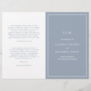 Lauren Dusty Blue Monogram Mariage élégant