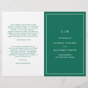 Lauren Emerald Green Monogramme Mariage élégant