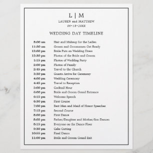 Lauren Noir et Blanc Monogramme Mariage élégant