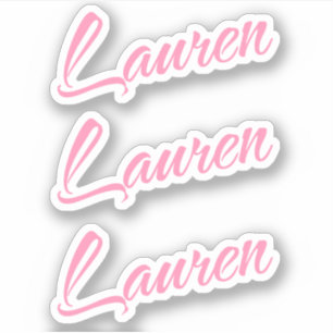 Lauren Nom décoratif en rose x3 Sticker