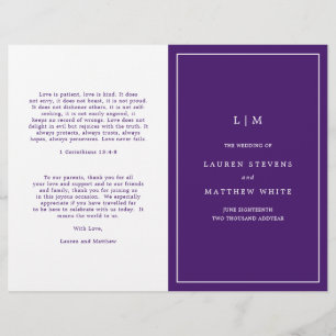 Lauren Purple Monogramme Mariage élégant