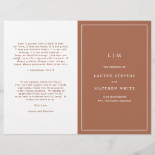 Lauren Terracotta Monogramme Mariage élégant