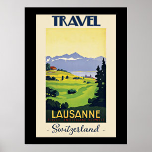 Lausanne, poster de voyage Suisse