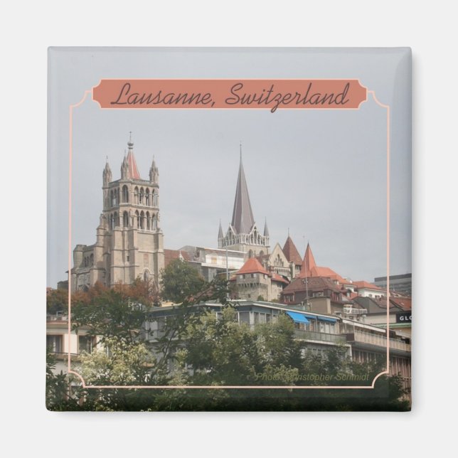 Lausanne Suisse Voyage Photo Souvenir Magnet (Devant)