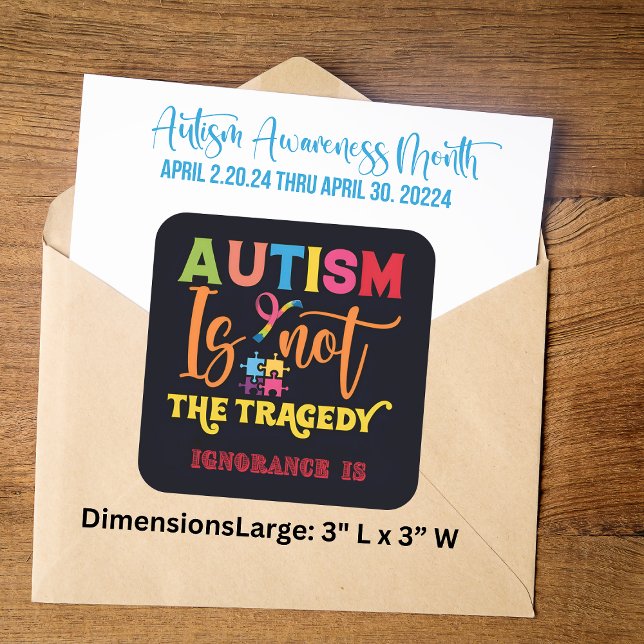 L'autisme n'est pas une tragédie - Stickers Sensib (Autism Is Not The Tragedy - Square Awareness Stickers.)