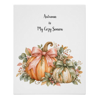 L'automne est ma saison cosy – Aquarelle Poster d'