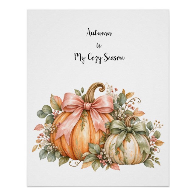 L'automne est ma saison cosy – Aquarelle Poster d' (Devant)