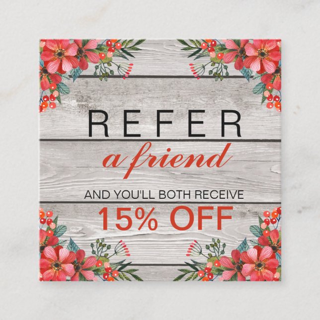 L'automne fleurit la carte rustique de référence (Devant)