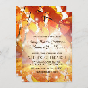L'automne laisse des invitations Mariages de autom
