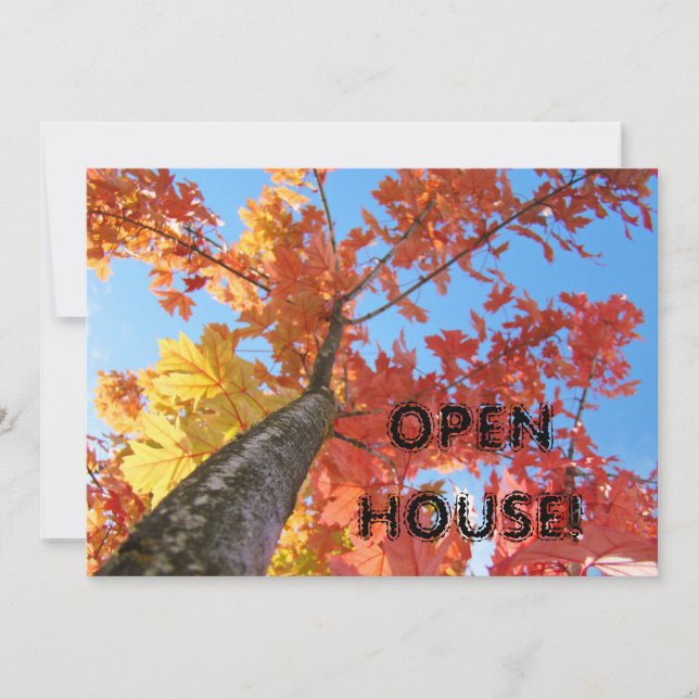 L'automne laisse les invitations Open House Busine (Devant)