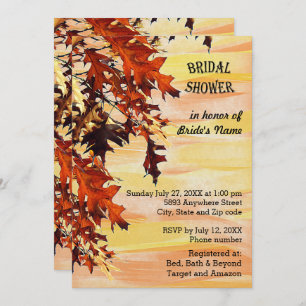 L'automne laisse Swirl Couleur nuptiale Invitation
