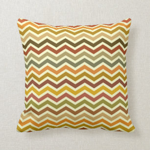 L'automne ondule le coussin de zigzag de Chevron