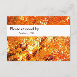 L'automne orange vif laisse RSVP avec l'enveloppe