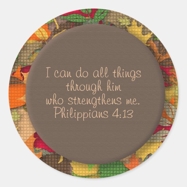 L'automne quitte Christian Bible Verse Sticker (Devant)