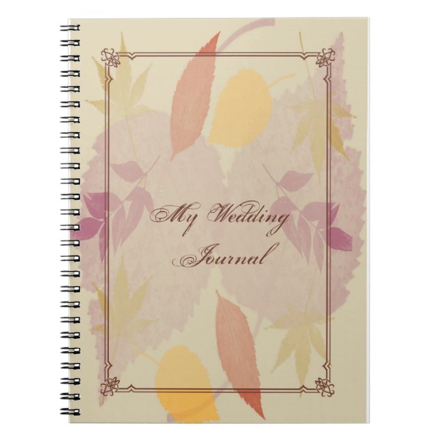 L'automne rustique laisse le journal de mariage (Devant)