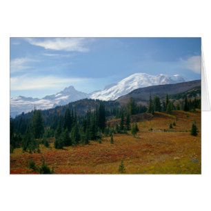 L'automne sur la carte postale du Mont Rainier