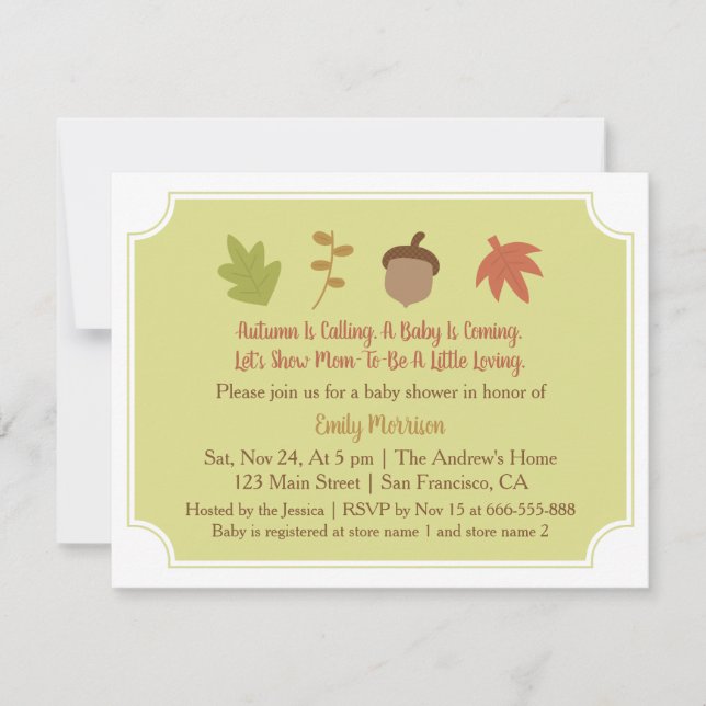 L'automne vous appelle, Invitation à une baby show (Devant)