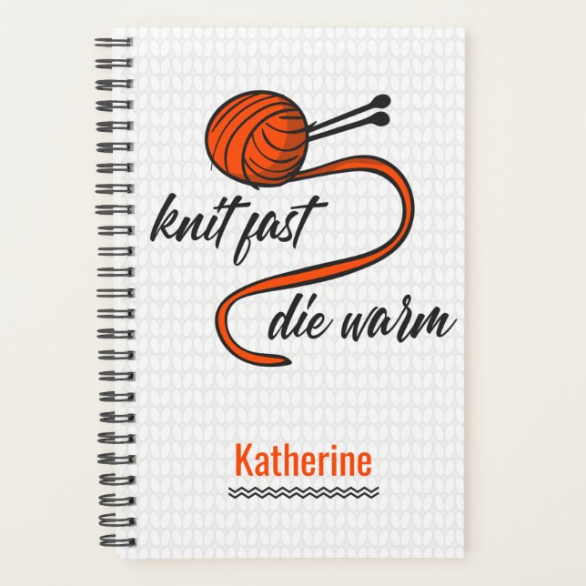 Lava Lush Orange Knit Fast, Die Warm Planner (Devant)