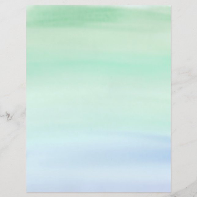 Lavage d'aquarelle vert simple à bleu (Devant)