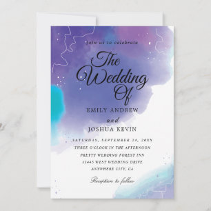 lavage de couleur   invitations turquoises et viol