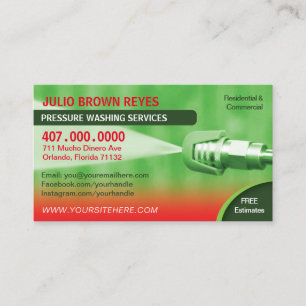 Lavage de pression et modèle de carte de visite d