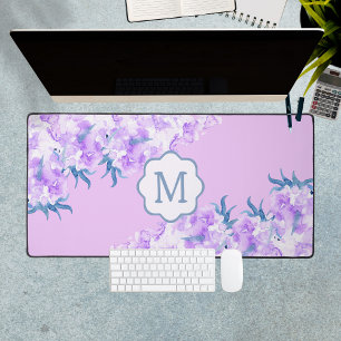 Lavande Aquarelle Fleur Personnalisée Monogramme