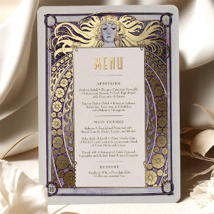 Lavande Art Nouveau Carte Menu Mucha Vintage Déco