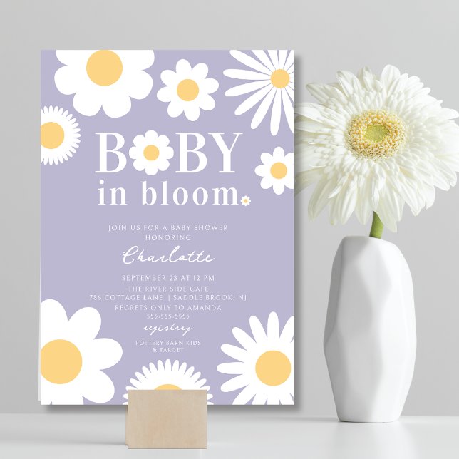 Lavande Baby In Bloom Baby shower Invitation (Créateur téléchargé)