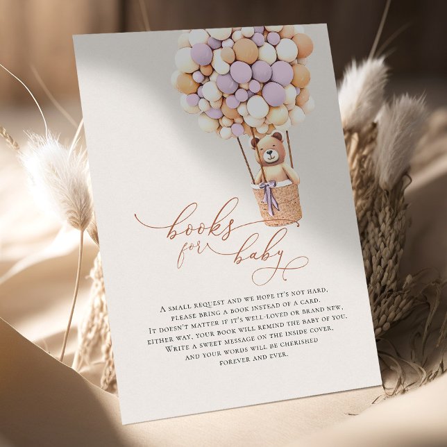 Lavande Ballons d'ours Bébé Livres Carte de boîtie (Créateur téléchargé)