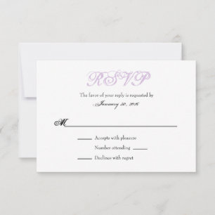 Lavande Blanc Plaine Simple Mariage Cartes RSVP