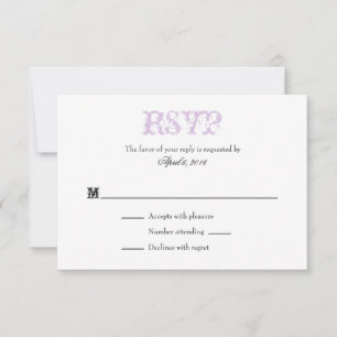 Lavande Blanc Plaine Simple Mariage Cartes RSVP