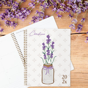 Lavande Botanique Mason Jar Monogramme