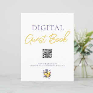 Lavande citron livre d'invité numérique Code QR si