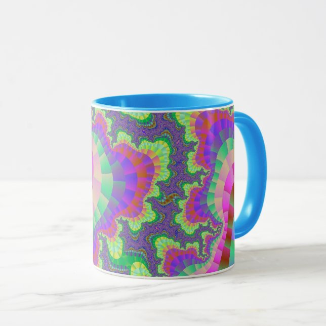 Lavande coutume Arc-en-ciel Porte-café Mug (Devant droit)