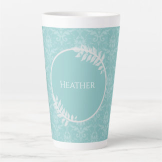 Lavande Elegant Damas Personnalisé Latte Mug