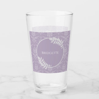 Lavande Elegant Damas verre personnalisé