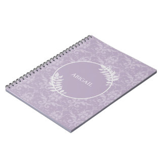 Lavande Elegant Damask Carnet personnalisé