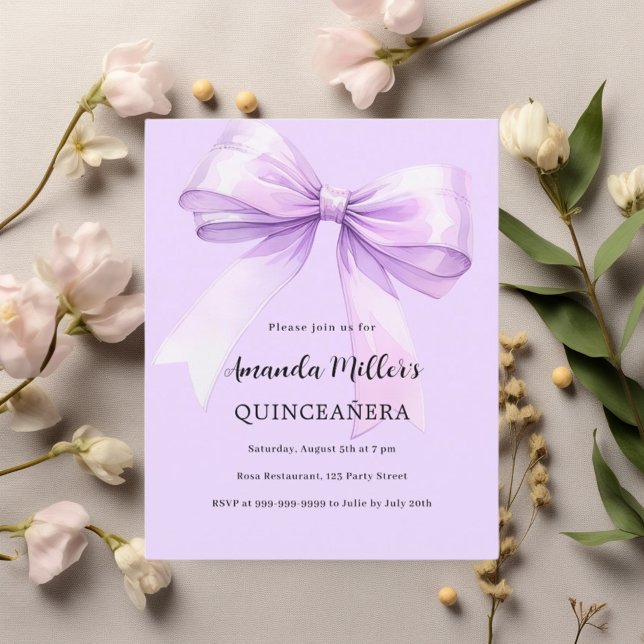 Lavande élégante Quinceanera invitation (Créateur téléchargé)